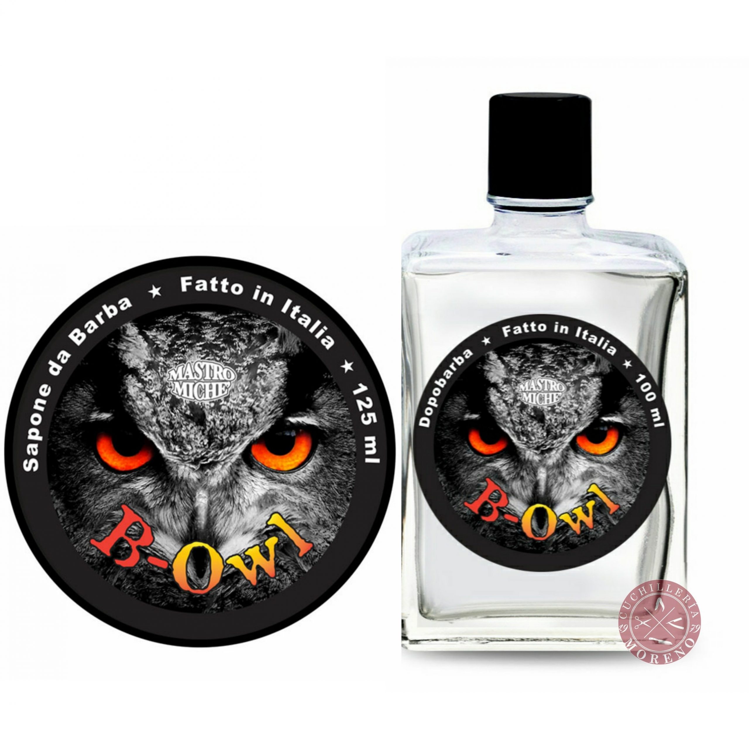 Set Jabón de Afeitar y After Shave Loción Mastro Miché BOwl Cuchillería Moreno