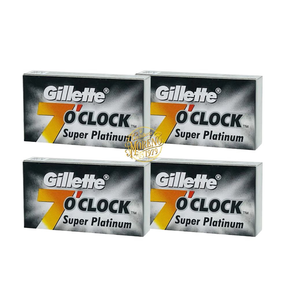 Cuchilla de Afeitar Doble Filo GILLETTE 7 O'CLOCK SUPER PLATINUM 20 Unidades