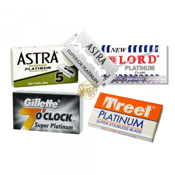 Pack Cuchillas de Afeitar Doble Filo PIELES SENSIBLES 4 Marcas Premium